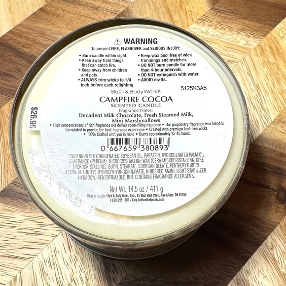 CAMPFIRE COCOA 3 Wick Candle - Picture 3 of 3